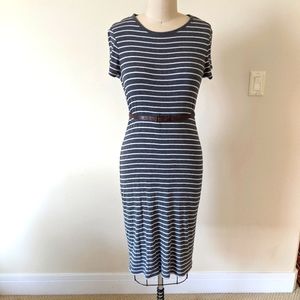 Striped lined grey Gap jersey dress size S